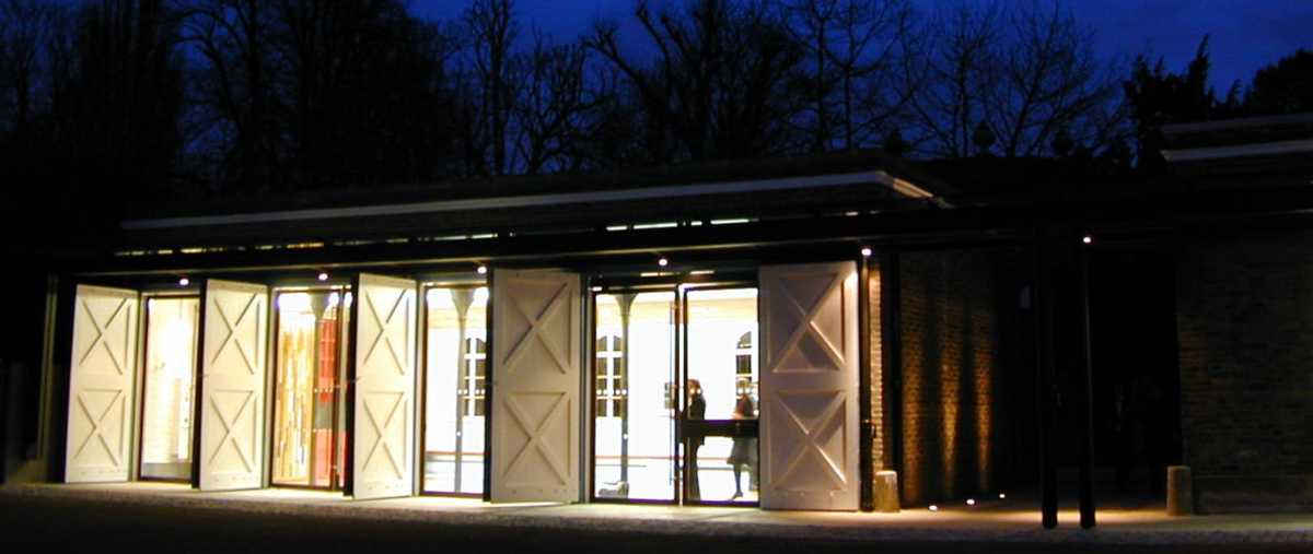 The Coach House Education Centre, Orleans House Gallery, at night. Photo Patel Taylor Architectural Practice
